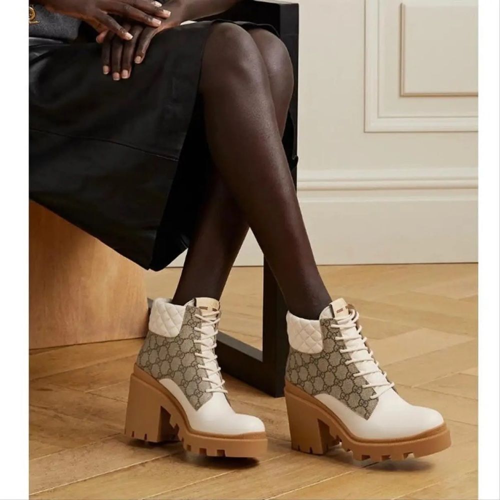 Gucci Cream and Tan Heeled Boots - Picture 14 of 14